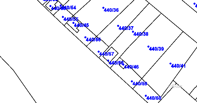 Parcela st. 440/57 v KÚ Pístov u Jihlavy, Katastrální mapa