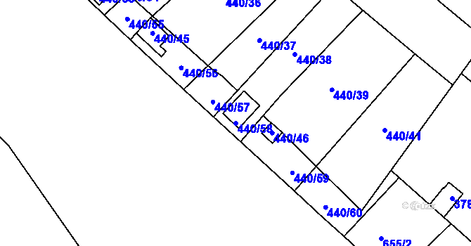 Parcela st. 440/58 v KÚ Pístov u Jihlavy, Katastrální mapa