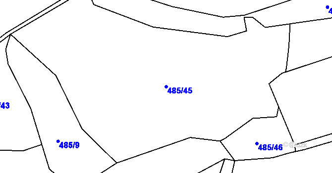 Parcela st. 485/45 v KÚ Pístov u Jihlavy, Katastrální mapa