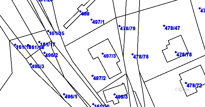 Parcela st. 497/3 v KÚ Pístov u Jihlavy, Katastrální mapa