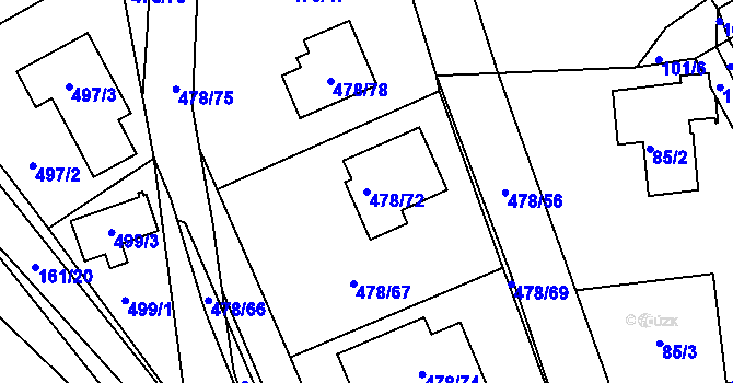 Parcela st. 478/72 v KÚ Pístov u Jihlavy, Katastrální mapa