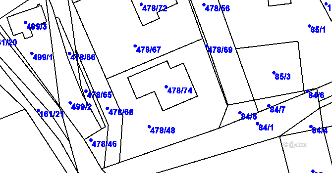 Parcela st. 478/74 v KÚ Pístov u Jihlavy, Katastrální mapa