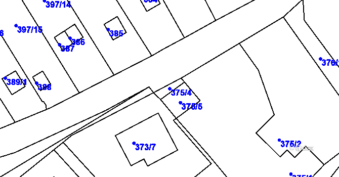 Parcela st. 375/4 v KÚ Pístov u Jihlavy, Katastrální mapa
