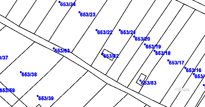 Parcela st. 653/82 v KÚ Pístov u Jihlavy, Katastrální mapa