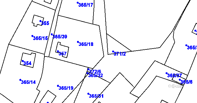 Parcela st. 372/7 v KÚ Pístov u Jihlavy, Katastrální mapa