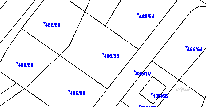 Parcela st. 486/55 v KÚ Pístov u Jihlavy, Katastrální mapa