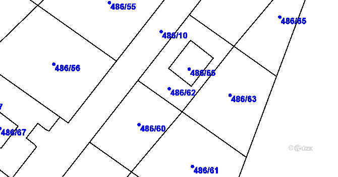 Parcela st. 486/62 v KÚ Pístov u Jihlavy, Katastrální mapa