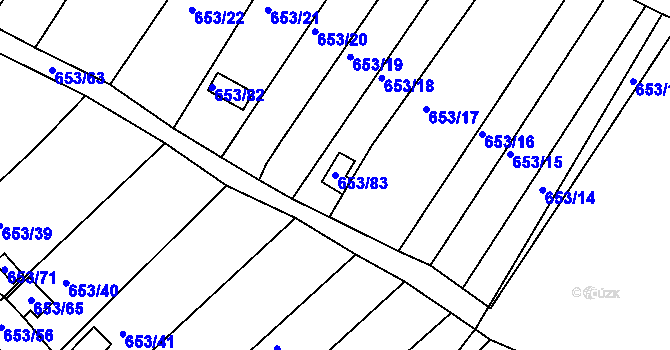 Parcela st. 653/83 v KÚ Pístov u Jihlavy, Katastrální mapa