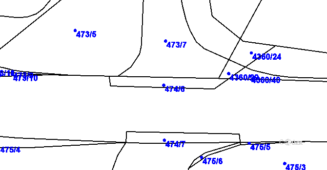 Parcela st. 474/6 v KÚ Pístov u Jihlavy, Katastrální mapa