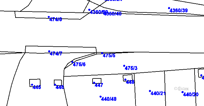 Parcela st. 475/5 v KÚ Pístov u Jihlavy, Katastrální mapa