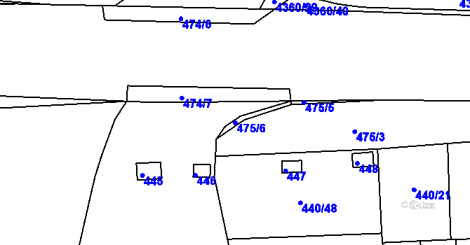 Parcela st. 475/6 v KÚ Pístov u Jihlavy, Katastrální mapa