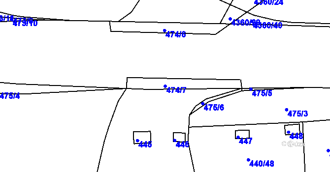 Parcela st. 474/7 v KÚ Pístov u Jihlavy, Katastrální mapa
