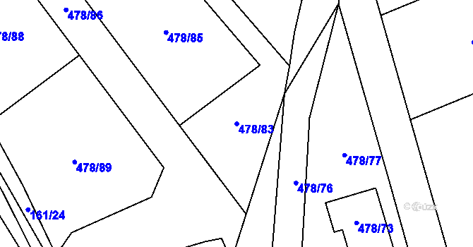 Parcela st. 478/83 v KÚ Pístov u Jihlavy, Katastrální mapa