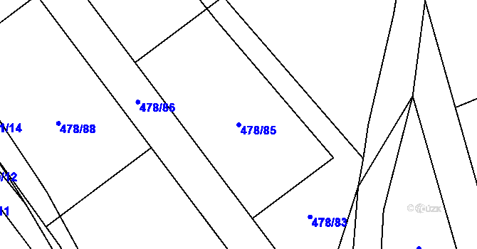 Parcela st. 478/85 v KÚ Pístov u Jihlavy, Katastrální mapa