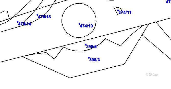 Parcela st. 398/6 v KÚ Pístov u Jihlavy, Katastrální mapa