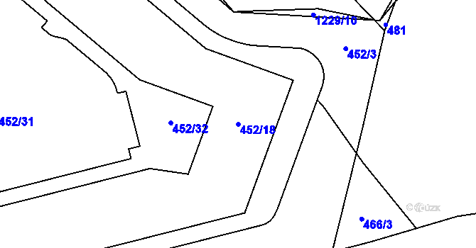 Parcela st. 452/18 v KÚ Pístov u Jihlavy, Katastrální mapa