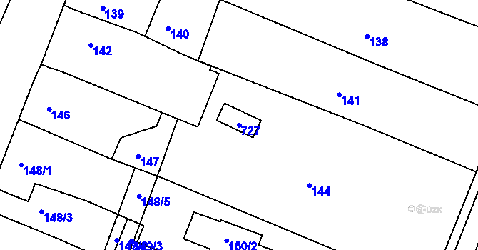 Parcela st. 727 v KÚ Pístov u Jihlavy, Katastrální mapa