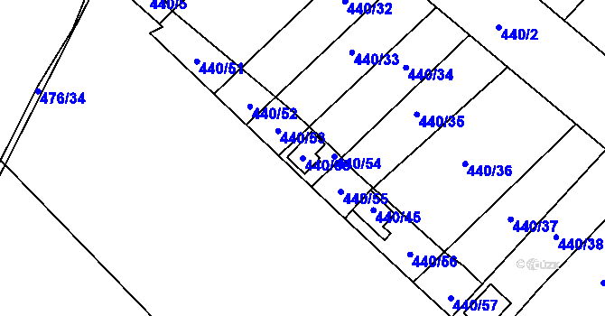 Parcela st. 440/65 v KÚ Pístov u Jihlavy, Katastrální mapa