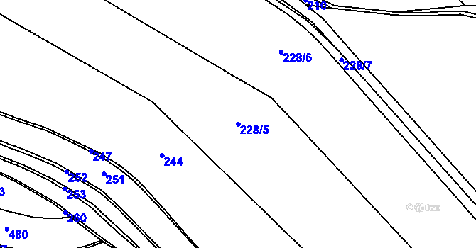 Parcela st. 228/5 v KÚ Vysoká u Jihlavy, Katastrální mapa