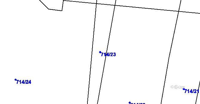 Parcela st. 714/23 v KÚ Vysoká u Jihlavy, Katastrální mapa