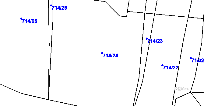 Parcela st. 714/24 v KÚ Vysoká u Jihlavy, Katastrální mapa