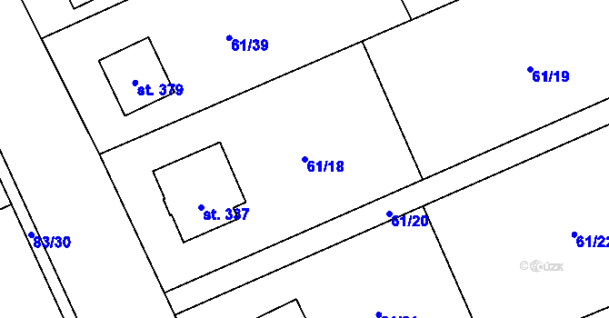 Parcela st. 61/18 v KÚ Písty u Nymburka, Katastrální mapa