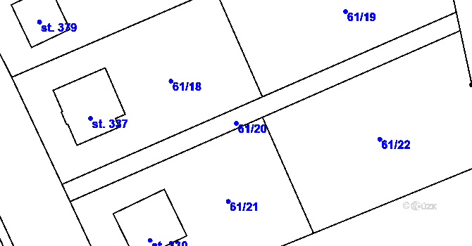 Parcela st. 61/20 v KÚ Písty u Nymburka, Katastrální mapa