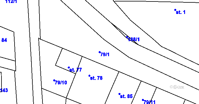 Parcela st. 79/1 v KÚ Písty u Nymburka, Katastrální mapa
