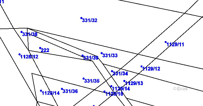 Parcela st. 331/33 v KÚ Písty, Katastrální mapa