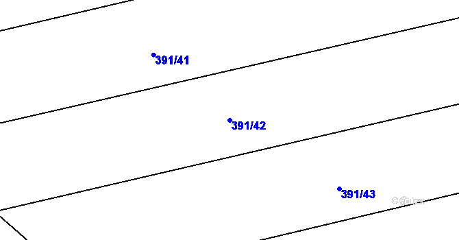 Parcela st. 391/42 v KÚ Písty, Katastrální mapa
