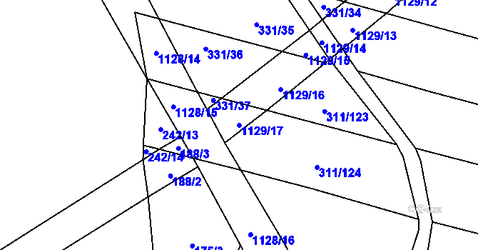 Parcela st. 1129/17 v KÚ Písty, Katastrální mapa