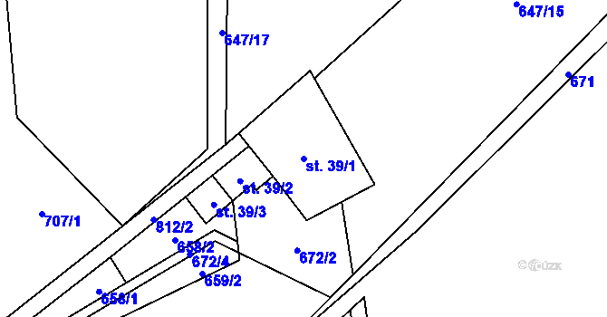 Parcela st. 39/1 v KÚ Píšť u Humpolce, Katastrální mapa