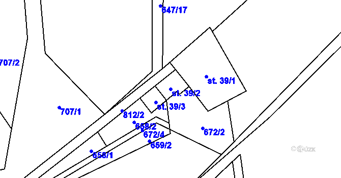 Parcela st. 39/2 v KÚ Píšť u Humpolce, Katastrální mapa