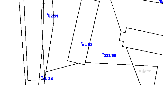 Parcela st. 62 v KÚ Píšť u Humpolce, Katastrální mapa
