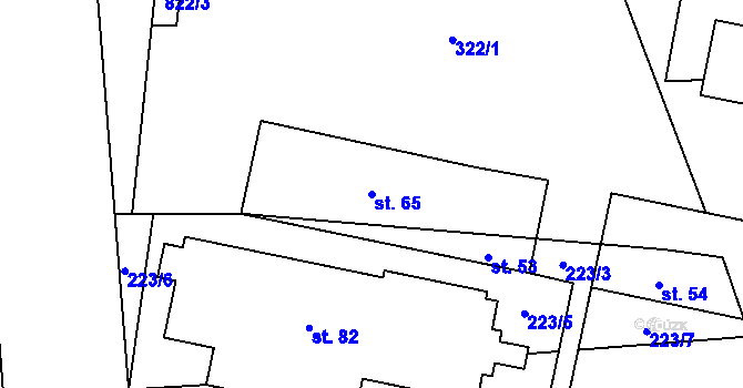 Parcela st. 65 v KÚ Píšť u Humpolce, Katastrální mapa