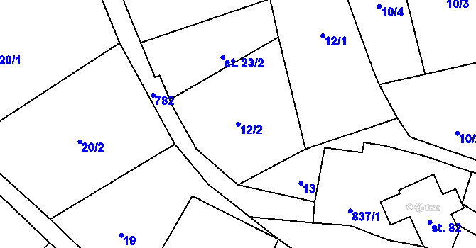 Parcela st. 12/2 v KÚ Píšť u Humpolce, Katastrální mapa