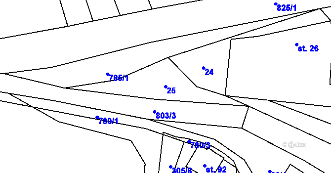 Parcela st. 25 v KÚ Píšť u Humpolce, Katastrální mapa