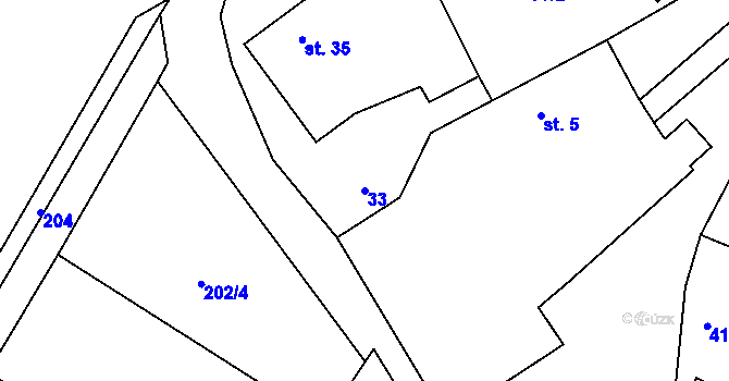 Parcela st. 33 v KÚ Píšť u Humpolce, Katastrální mapa