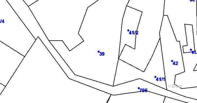 Parcela st. 39 v KÚ Píšť u Humpolce, Katastrální mapa