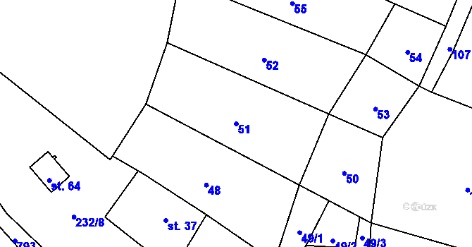 Parcela st. 51 v KÚ Píšť u Humpolce, Katastrální mapa