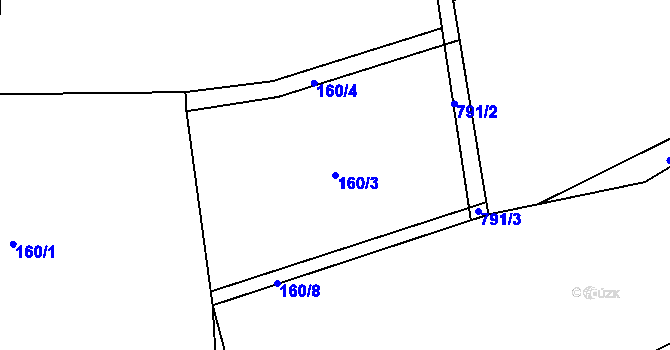 Parcela st. 160/3 v KÚ Píšť u Humpolce, Katastrální mapa