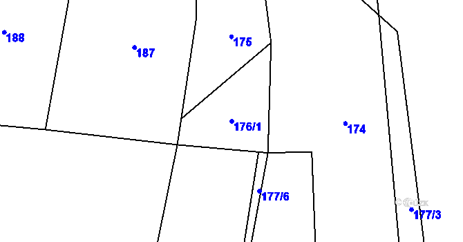 Parcela st. 176/1 v KÚ Píšť u Humpolce, Katastrální mapa