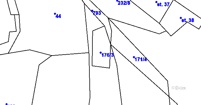 Parcela st. 176/3 v KÚ Píšť u Humpolce, Katastrální mapa