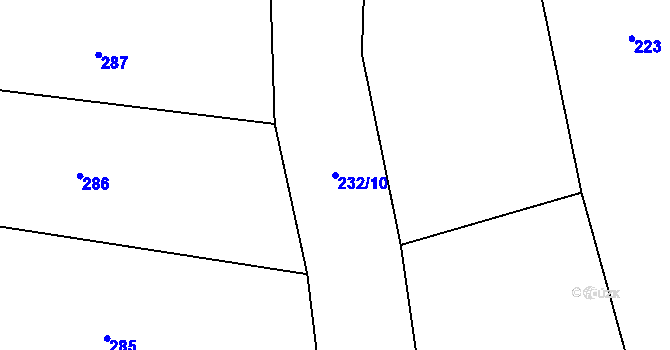 Parcela st. 232/10 v KÚ Píšť u Humpolce, Katastrální mapa