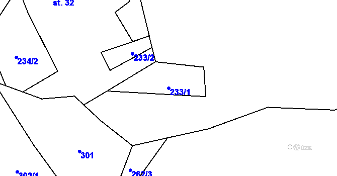 Parcela st. 233/1 v KÚ Píšť u Humpolce, Katastrální mapa