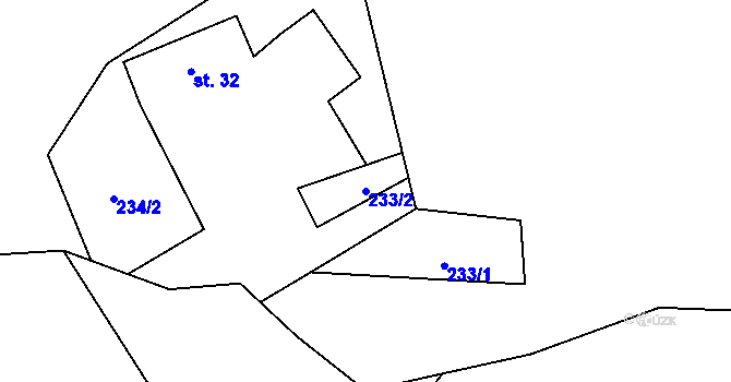 Parcela st. 233/2 v KÚ Píšť u Humpolce, Katastrální mapa