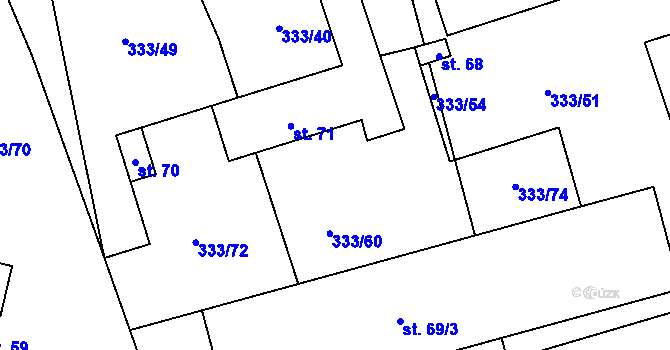 Parcela st. 333/5 v KÚ Píšť u Humpolce, Katastrální mapa