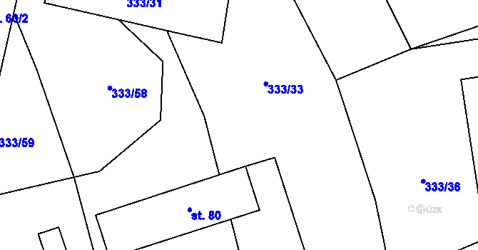 Parcela st. 333/6 v KÚ Píšť u Humpolce, Katastrální mapa