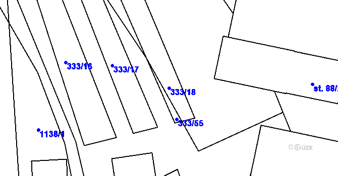 Parcela st. 333/18 v KÚ Píšť u Humpolce, Katastrální mapa