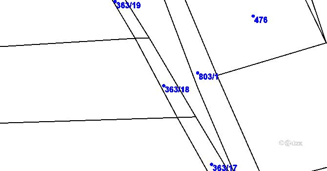 Parcela st. 363/18 v KÚ Píšť u Humpolce, Katastrální mapa
